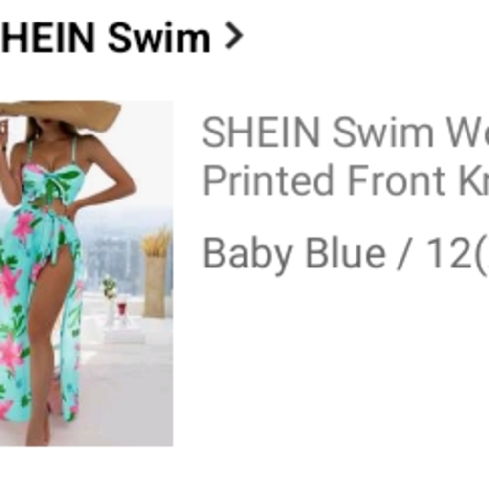 SHEIN Bikini Set - Mint Green and Pink